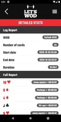 WOD Deck of Cards android App screenshot 1